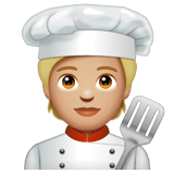 Whatsapp design of the cook: medium-light skin tone emoji verson:2.23.2.72