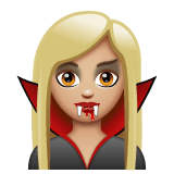 Whatsapp design of the woman vampire: medium-light skin tone emoji verson:2.23.2.72