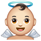 Whatsapp design of the baby angel: light skin tone emoji verson:2.23.2.72