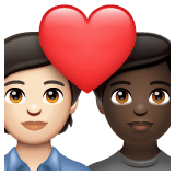 Whatsapp design of the couple with heart: person person light skin tone dark skin tone emoji verson:2.23.2.72
