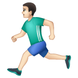 Whatsapp design of the man running: light skin tone emoji verson:2.23.2.72