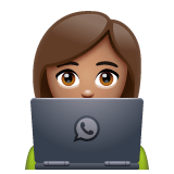 Whatsapp design of the woman technologist: medium skin tone emoji verson:2.23.2.72