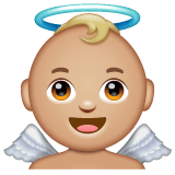 Whatsapp design of the baby angel: medium-light skin tone emoji verson:2.23.2.72