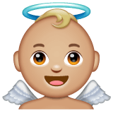 Whatsapp design of the baby angel: medium-light skin tone emoji verson:2.23.2.72