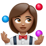 Whatsapp design of the woman juggling: medium skin tone emoji verson:2.23.2.72