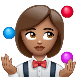 Whatsapp design of the woman juggling: medium skin tone emoji verson:2.23.2.72