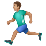 Whatsapp design of the man running: medium skin tone emoji verson:2.23.2.72