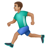 Whatsapp design of the man running: medium skin tone emoji verson:2.23.2.72