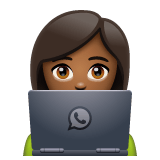 Whatsapp design of the woman technologist: medium-dark skin tone emoji verson:2.23.2.72