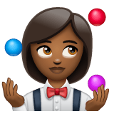 Whatsapp design of the woman juggling: medium-dark skin tone emoji verson:2.23.2.72