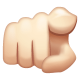 Whatsapp design of the index pointing at the viewer: light skin tone emoji verson:2.23.2.72