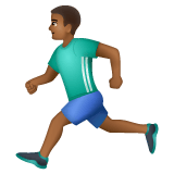 Whatsapp design of the man running: medium-dark skin tone emoji verson:2.23.2.72