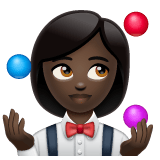 Whatsapp design of the woman juggling: dark skin tone emoji verson:2.23.2.72