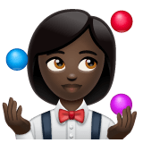 Whatsapp design of the woman juggling: dark skin tone emoji verson:2.23.2.72