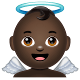 Whatsapp design of the baby angel: dark skin tone emoji verson:2.23.2.72