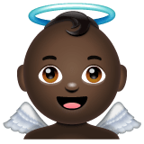 Whatsapp design of the baby angel: dark skin tone emoji verson:2.23.2.72