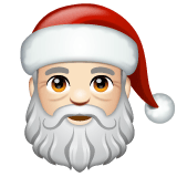 Whatsapp design of the Santa Claus: light skin tone emoji verson:2.23.2.72