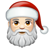 Whatsapp design of the Santa Claus: light skin tone emoji verson:2.23.2.72