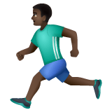 Whatsapp design of the man running: dark skin tone emoji verson:2.23.2.72