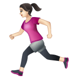 Whatsapp design of the woman running: light skin tone emoji verson:2.23.2.72
