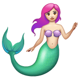 Whatsapp design of the merperson: light skin tone emoji verson:2.23.2.72
