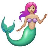 Whatsapp design of the merperson: medium-light skin tone emoji verson:2.23.2.72