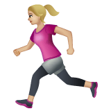 Whatsapp design of the woman running: medium-light skin tone emoji verson:2.23.2.72