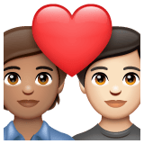Whatsapp design of the couple with heart: person person medium skin tone light skin tone emoji verson:2.23.2.72
