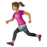 Whatsapp design of the woman running: medium skin tone emoji verson:2.23.2.72