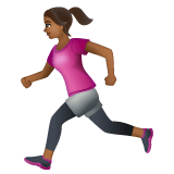 Whatsapp design of the woman running: medium-dark skin tone emoji verson:2.23.2.72