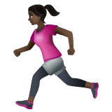 Whatsapp design of the woman running: dark skin tone emoji verson:2.23.2.72