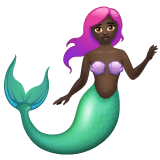 Whatsapp design of the merperson: dark skin tone emoji verson:2.23.2.72