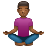 Whatsapp design of the person in lotus position: medium-dark skin tone emoji verson:2.23.2.72