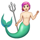 Whatsapp design of the merman: light skin tone emoji verson:2.23.2.72