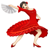 Whatsapp design of the woman dancing: light skin tone emoji verson:2.23.2.72