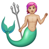 Whatsapp design of the merman: medium-light skin tone emoji verson:2.23.2.72