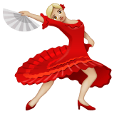 Whatsapp design of the woman dancing: medium-light skin tone emoji verson:2.23.2.72