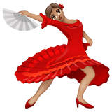 Whatsapp design of the woman dancing: medium skin tone emoji verson:2.23.2.72
