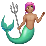 Whatsapp design of the merman: medium skin tone emoji verson:2.23.2.72
