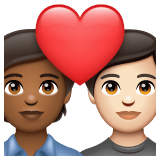 Whatsapp design of the couple with heart: person person medium-dark skin tone light skin tone emoji verson:2.23.2.72