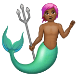 Whatsapp design of the merman: medium-dark skin tone emoji verson:2.23.2.72
