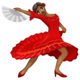 Whatsapp design of the woman dancing: medium-dark skin tone emoji verson:2.23.2.72