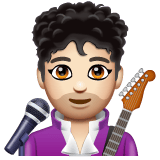 Whatsapp design of the man singer: light skin tone emoji verson:2.23.2.72