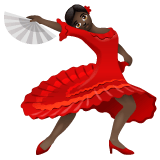 Whatsapp design of the woman dancing: dark skin tone emoji verson:2.23.2.72