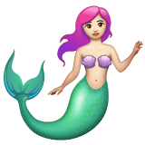 Whatsapp design of the mermaid: light skin tone emoji verson:2.23.2.72