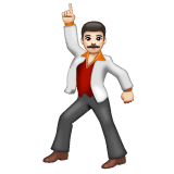 Whatsapp design of the man dancing: light skin tone emoji verson:2.23.2.72