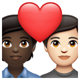 Whatsapp design of the couple with heart: person person dark skin tone light skin tone emoji verson:2.23.2.72
