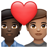 Whatsapp design of the couple with heart: person person dark skin tone medium skin tone emoji verson:2.23.2.72