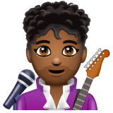 Whatsapp design of the man singer: medium-dark skin tone emoji verson:2.23.2.72