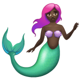 Whatsapp design of the mermaid: dark skin tone emoji verson:2.23.2.72